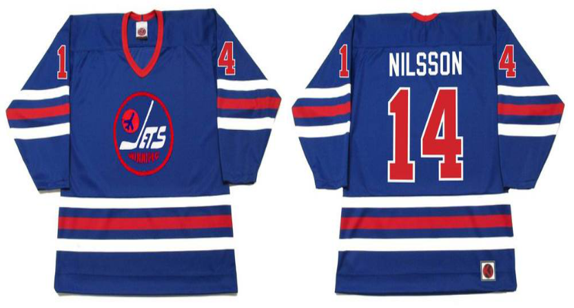 2019 Men Winnipeg Jets #14 Nilsson blue CCM NHL jersey